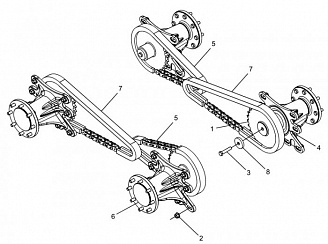 Цепь привода колеса CASE 430 и 440