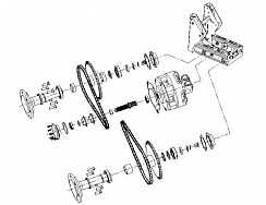 Цепь привода колеса длинная WECAN GM650/GM800