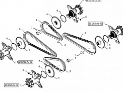 Цепь привода колеса CASE SV250 / SR220