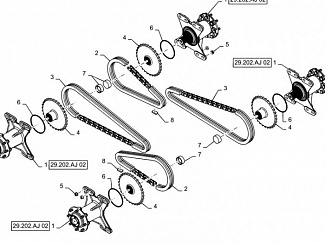 Цепь привода колеса CASE SV250 / SR220